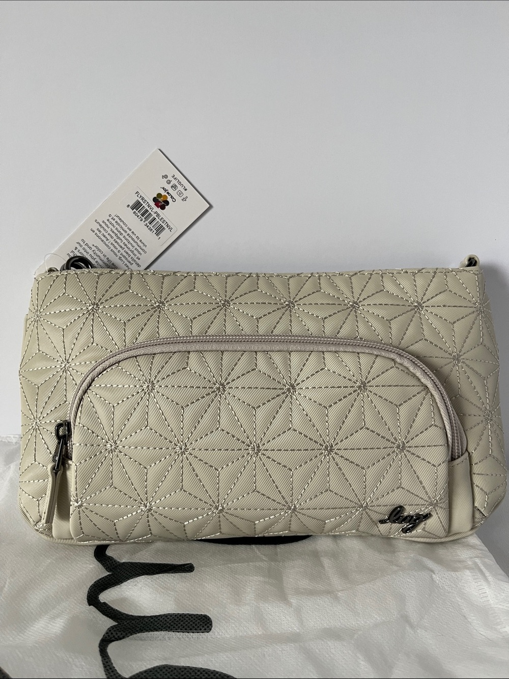 LUG - Flyer Satin Luxe VL Convertible Crossbody Bag in Pebble